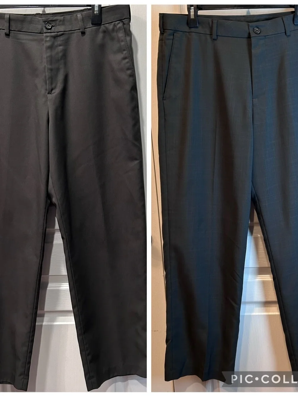 Lot Of 2 Men’s Van Heusen Charcoal Gray Flat Front Dress Pants Size 36x30